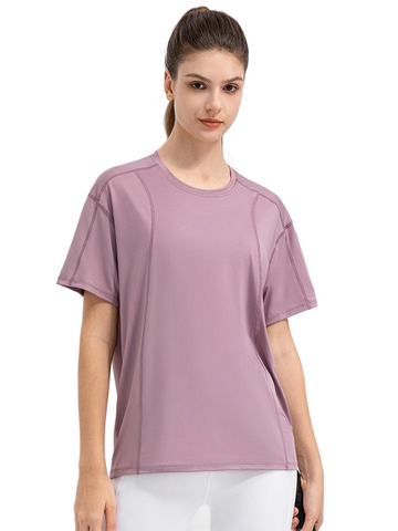 Round Neck Short Sleeve Active Top