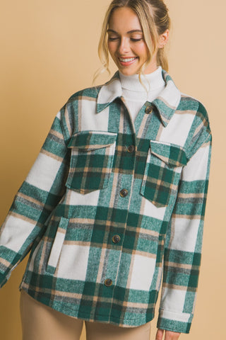 Love Tree Plaid Button Up Shacked