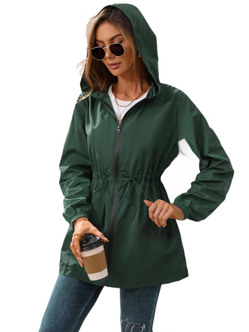 Outdoor Waterproof Long Sleeve Hooded Windbreaker