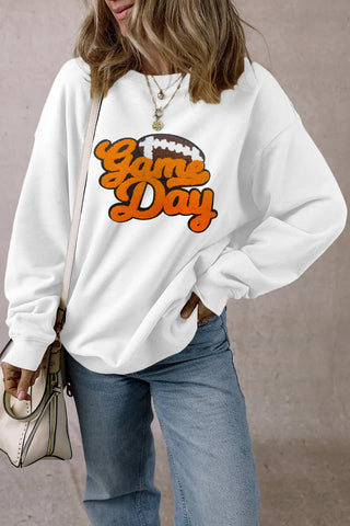 Football Round Neck Long Sleeve Sweatshirt