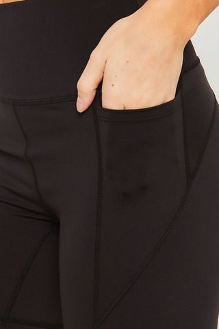 High Waist Seam Detail Active Shorts