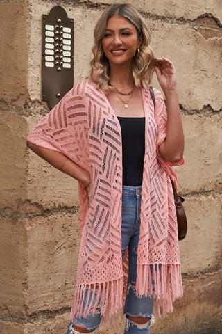 Open Front Cardigan with Fringes