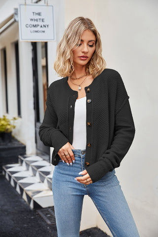 Button Down Exposed Seam Cardigan