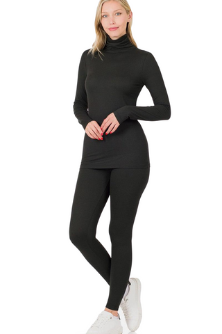 Full Size Turtleneck Top and Leggings Lounge Set