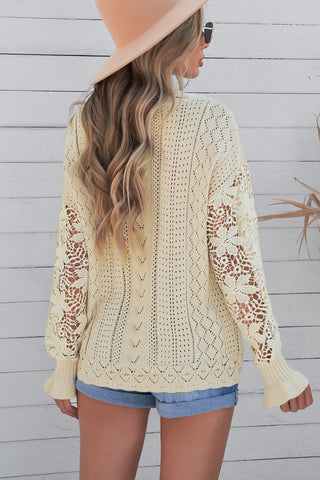 Lantern Sleeve Dropped Shoulder Sweater