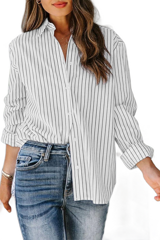 Striped Button Up Long Sleeve Shirt