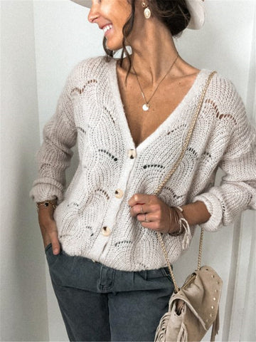 Button Up Long Sleeve Cardigan