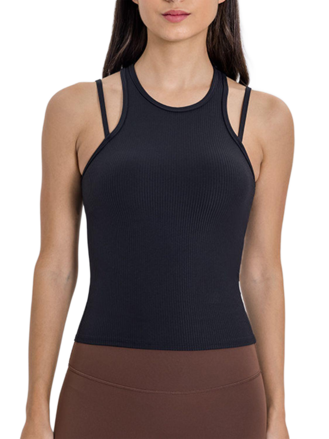 Cutout Round Neck Racer back Active Tank