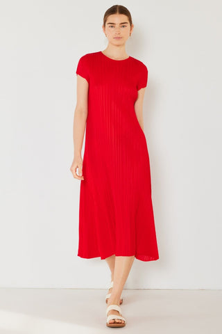 Swim Pleated Cap Sleeve A-Line Dress