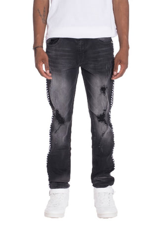 Distressed Denim Checkered Tape