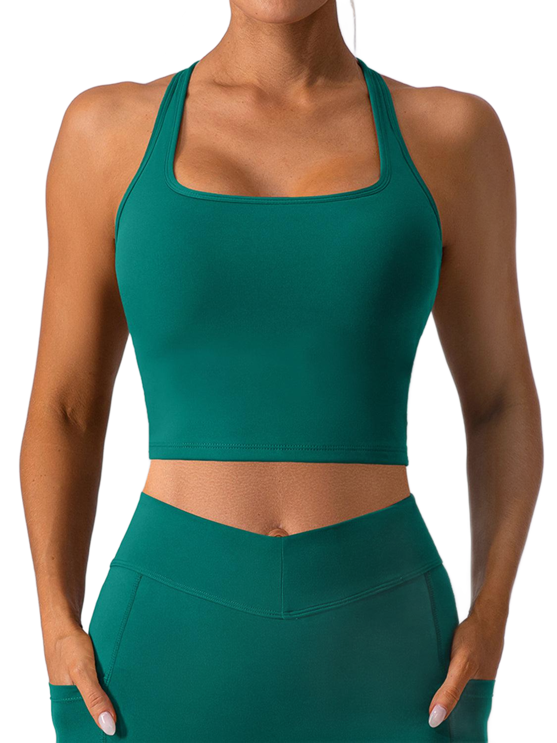 Square Neck Racerback Cropped Tank