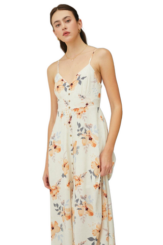 Floral Button Down Cami Midi Dress