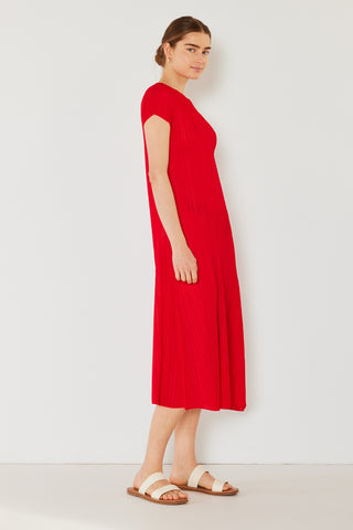 Swim Pleated Cap Sleeve A-Line Dress