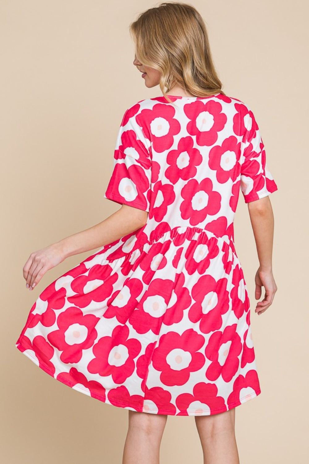 Flower Print Ruched Dress