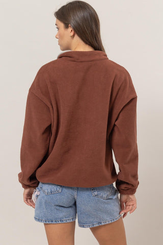 HAVE Fleece Color Block Half Zip Sweatshirt