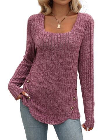 Square Neck Long Sleeve T-Shirt