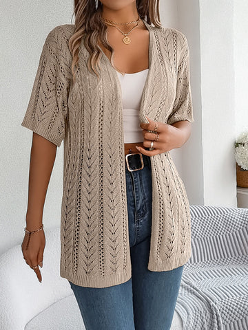 Open Front Half Sleeve Cardigan