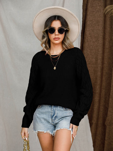 Round Neck Raglan Sleeve Sweater