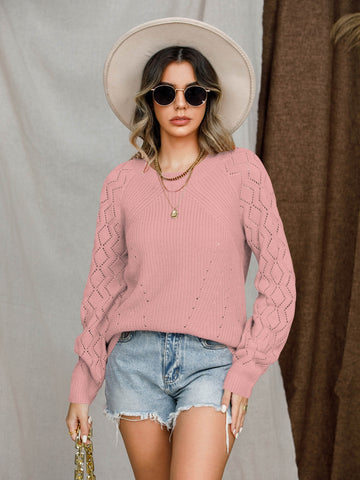 Round Neck Raglan Sleeve Sweater