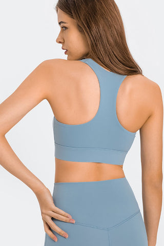 Zip Up Racer back Sports Bra