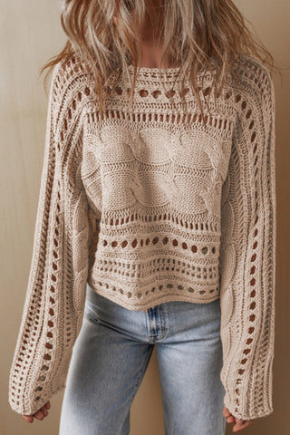 Cable-Knit  Long Sleeve Sweater