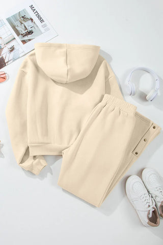 Long Sleeve Hooded Top and Pants Active Set