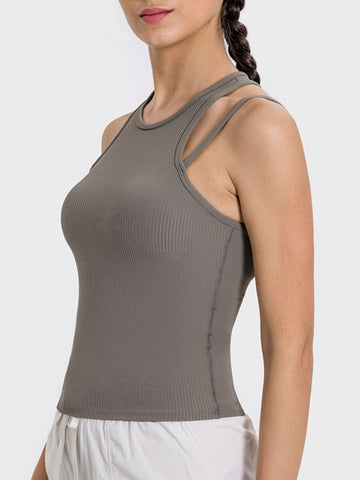 Cutout Round Neck Racer back Active Tank