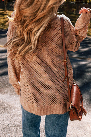 V-Neck Dropped Shoulder Sweater