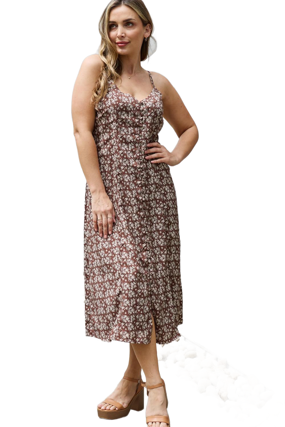 Mi Amor Full Size Floral Midi Sundress