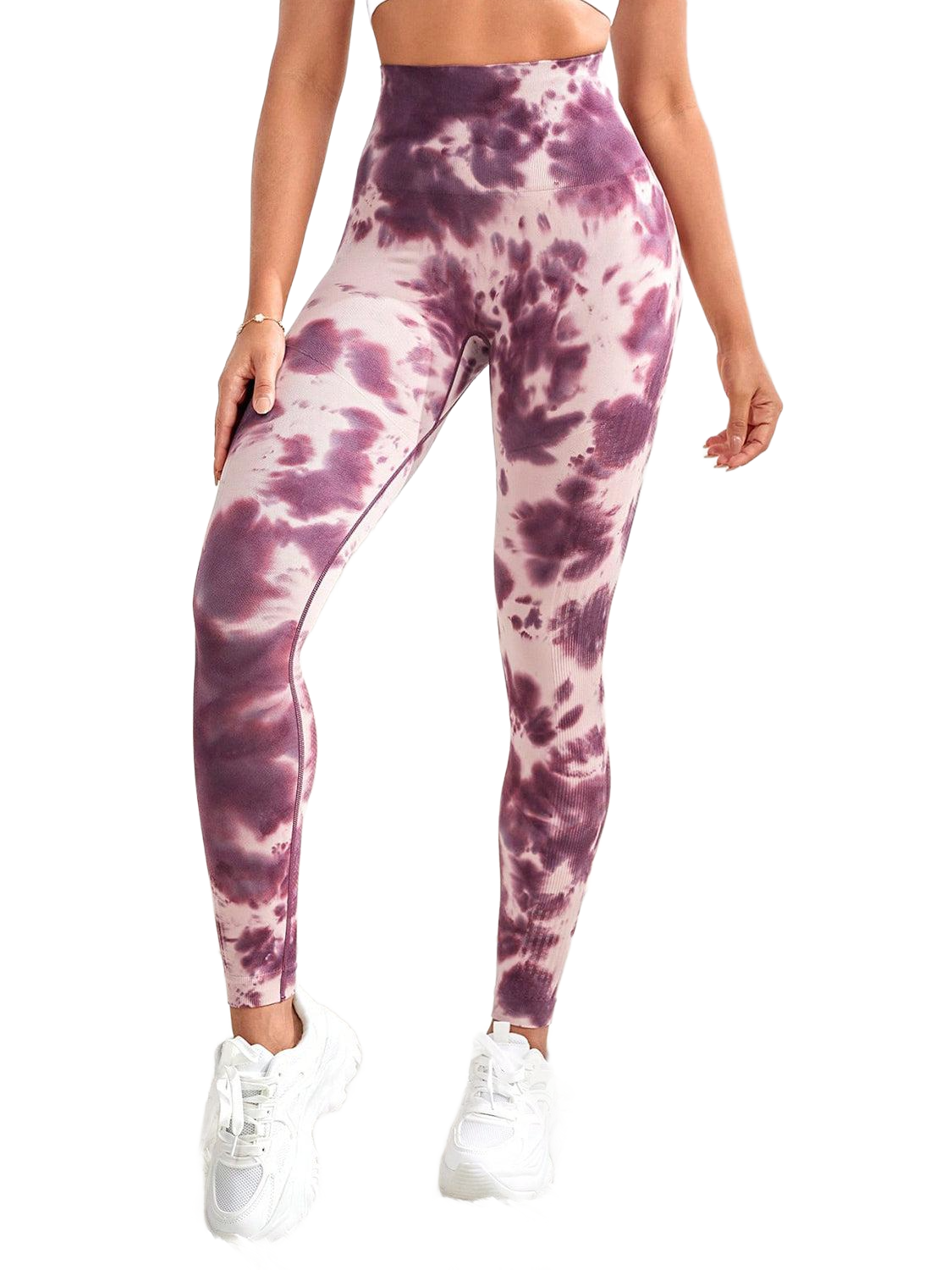 Tie-Dye Wide Waistband Active Leggings