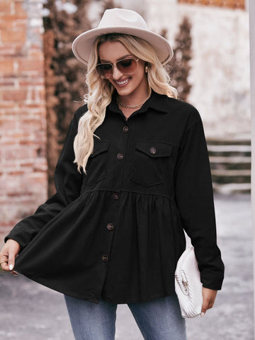 Collared Neck Long Sleeve Shirt