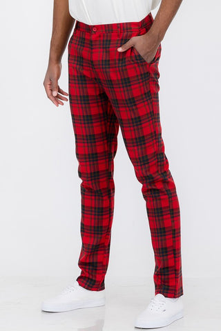 Was Men Plaid Trouser Pants