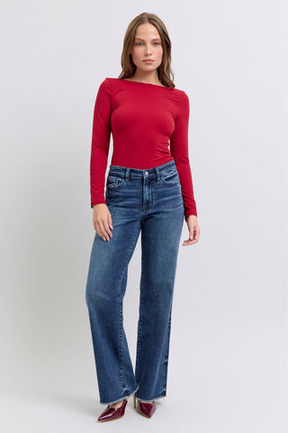 Judy Blue Full Size Raw Hem Mid-Rise Jeans