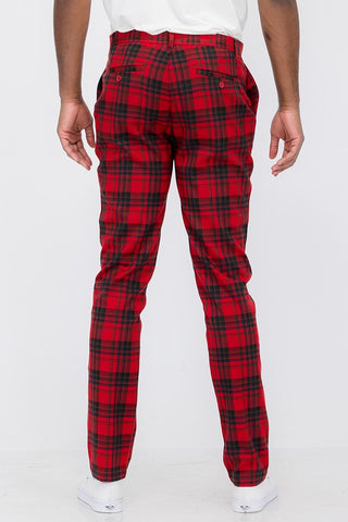 Was Men Plaid Trouser Pants