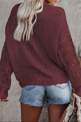 Lantern Sleeve Dropped Shoulder Sweater