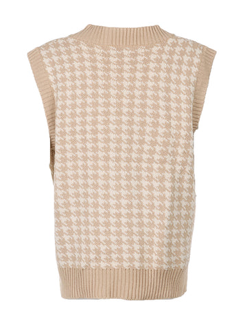 Hounds tooth V-Neck Sweater Vest