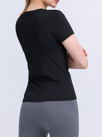 Round Neck Short Sleeve Active Top