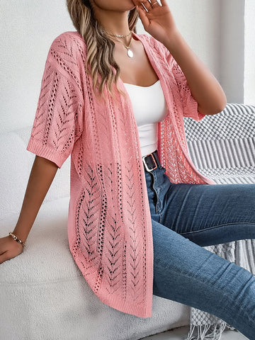 Open Front Half Sleeve Cardigan