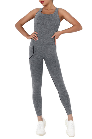 Crisscross Wide Strap Active Jumpsuit