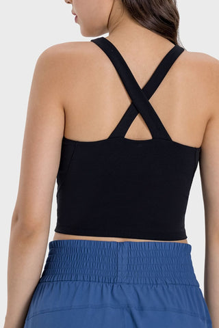 Crisscross Grecian Neck Active Cami