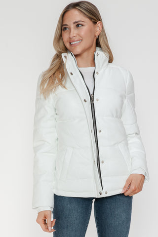 PMI Pocketed Zip Up Turtleneck Puffer Jacket