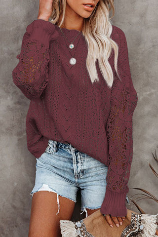 Lantern Sleeve Dropped Shoulder Sweater