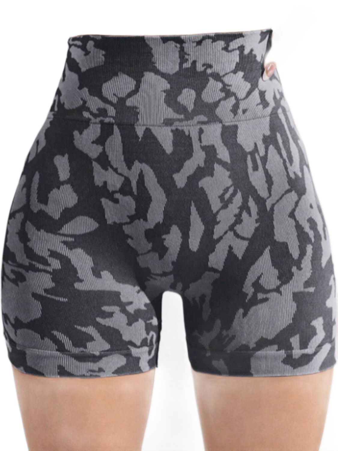 Printed High Waist Active Shorts