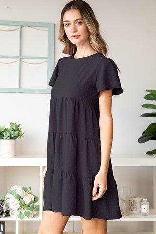 Short Sleeve Tiered Dress