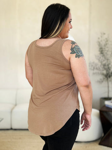 Full Size Round Neck Curved Hem Tank