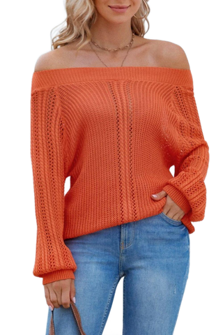 Off-Shoulder Long Sleeve Sweater