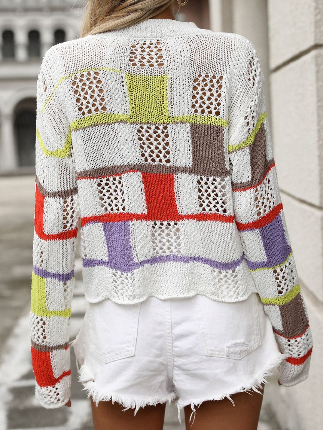 Color Block Round Neck Sweater