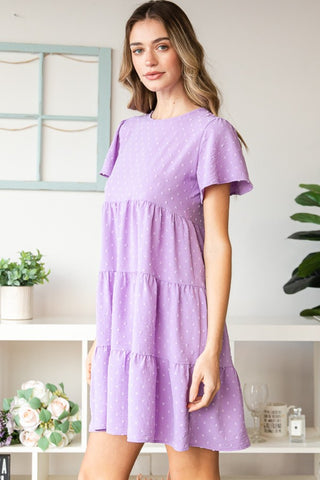 Full Size  Short Sleeve Tiered Dress