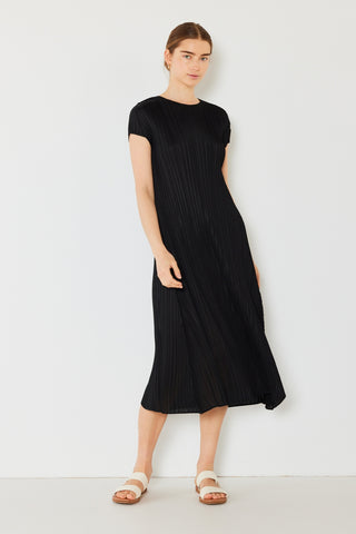 Swim Pleated Cap Sleeve A-Line Dress