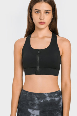 Zip Up Racer back Sports Bra